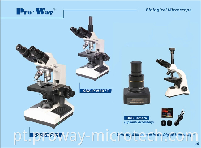 40X-1000X LED SEDEDODOPF Microscópio biológico biológico (XSZ-PW207)